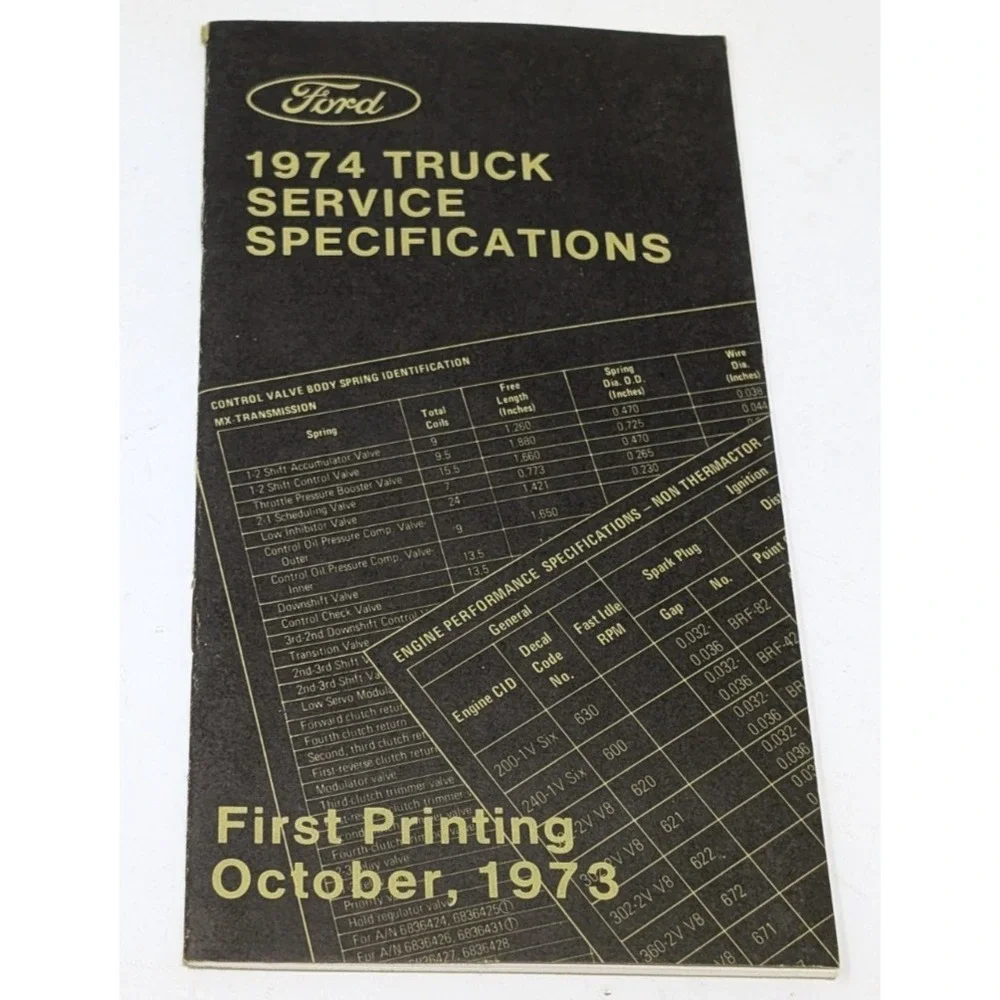 1974 Ford Truck Specifications Manual‎ Original Book Service F-100 F-350 F-250